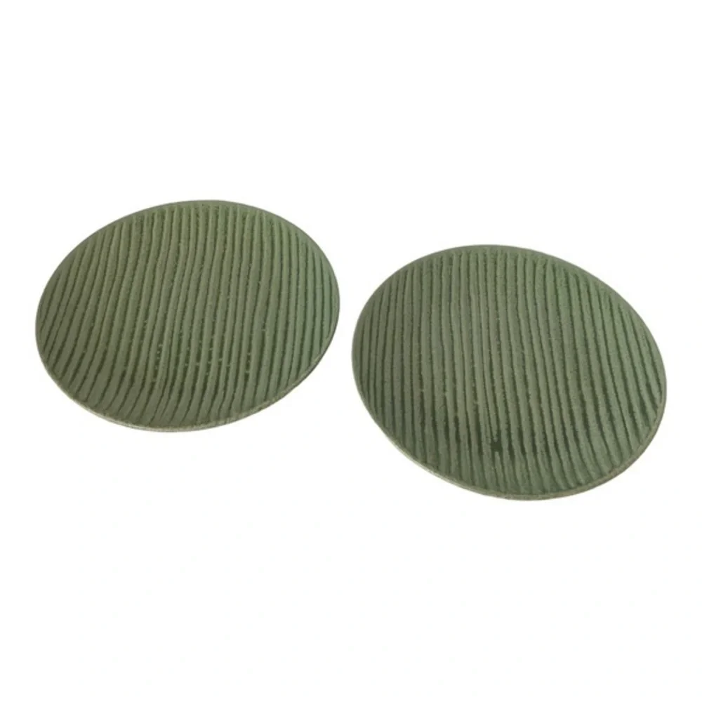 Pier 1 Essentials Stoneware Rippled Plate Green Single Heavy Dinner Plate